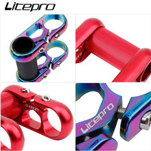 Micronew-Litepro Folding Bicycle Double Stem NEW Full Hollow Ultralight Modified 25.4mm Straight Handlebar Bike For brompton