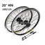 Micronew-20 Inch 406 Folding Bicycle Casette Wheelset V Brake/Disc Brakes Double Aluminum Alloy Rim Sealed Bearing Wheels 28 Hole