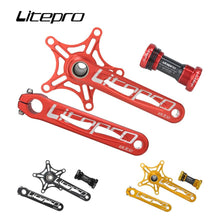 Micronew-Litepro Folding Bicycle Elite Hollow Integrated Crank Ceramic Bearing Crankset 130BCD Single Chainring Aluminum Alloy Chainwheel