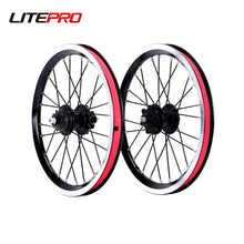 Micronew-Litepro Folding Bike Single Speed Wheelset 14 Inch V Brake 74/85mm Ultralight BMX Wheels Disc Brake 4Bearings Sealed Wheel Rims