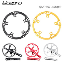 Micronew-Litepro Single Speed 130BCD Folding Bike Crankset BMX Chainwheel 45T/47T/53T/56T/58T AL7075 chain wheel 170mm Crank Chainring