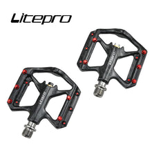 Micronew-Litepro Mountain Bike Carbon Fiber Titanium Shaft Pedal Road Folding Bike Ultra-light 3 Bearing Non-slip pedal