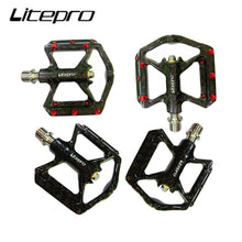 Micronew-Litepro Folding Bicycle Carbon Fiber Titanium Axle Pedal Mountain Bike 3 Bearing Pedals 178g