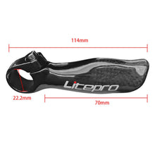 Micronew-Litepro 22.2mm Auxiliary Handlebar Folding Bike Carbon Fiber Small Vice Handle MTB Road Bicycle Gloss Black Bar Ends 110g