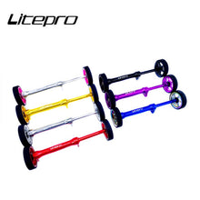 Micronew-Litepro Easy Wheel Extension Rod Telescopic Rod Widened Easywheels Thickened Aluminum Alloy  For Brompton Rear Cargo Rack